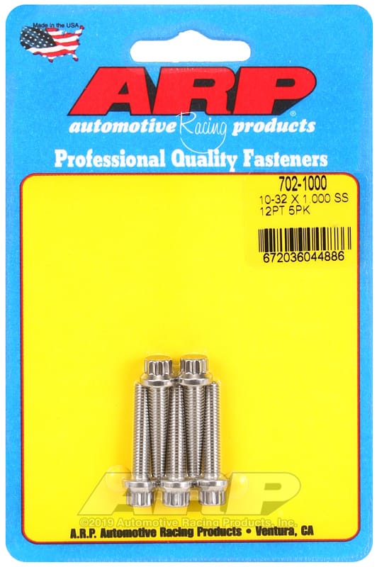 ARP — ARP 10-32 x 1.000 12pt SS Bolts (Pack of 5)