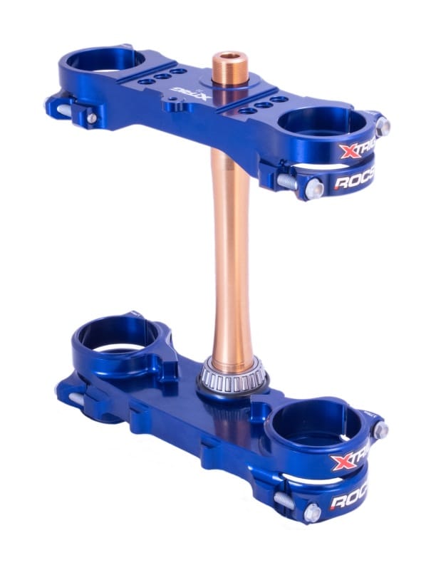 XTrig — XTrig 2024 Yamaha YZ250F/ 23+ YZ450F ROCS Tech Triple Clamp 22 mm. Offset M12 - Blue