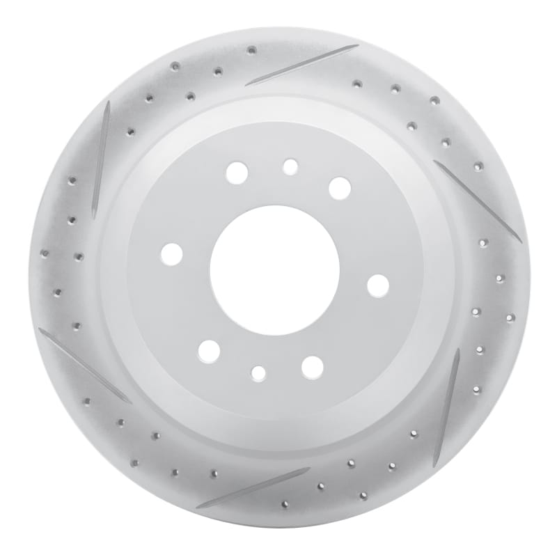 R1 Concepts — R1 02-09 Buick Rainier Rear Left Drilled & Slotted Geo-Carbon Rotor