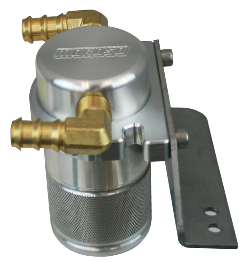 Moroso — Moroso 11-14 Ford F-150 EcoBoost/5.0L Air/Oil Separator Catch Can - Small Body - Billet Aluminum