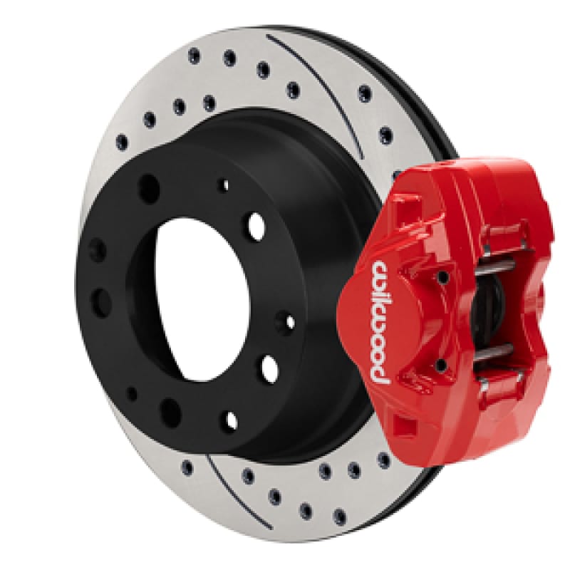 Wilwood — Wilwood 84-89 Porsche 911 D31 11.42in. Rear Brake Kit w/ Flex Lines - Drilled Rotors (Red)