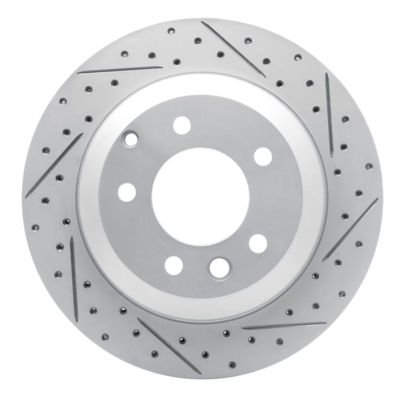 R1 Concepts — R1 03-18 Audi Q7 Rear Right Drilled & Slotted Geo-Carbon Rotor