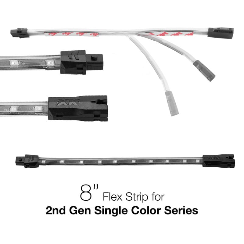 XKGLOW — XK Glow Single Color 8in Flex Strip Single Color RED - 2nd Gen