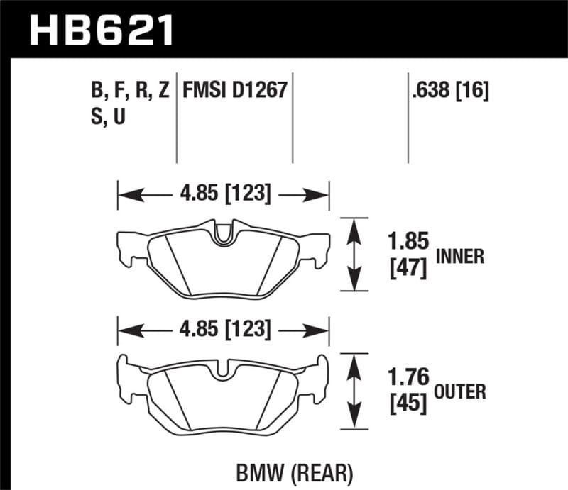 Hawk Performance — Hawk 2011 BMW 125i Rear ER-1 Brake Pads
Disc Brake Pad