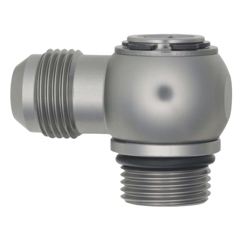 DeatschWerks — DeatschWerks 10AN ORB Male to 10AN Male Flare Low Profile 90-Degree Swivel - Anodized DW Titanium
Lines & Fittings