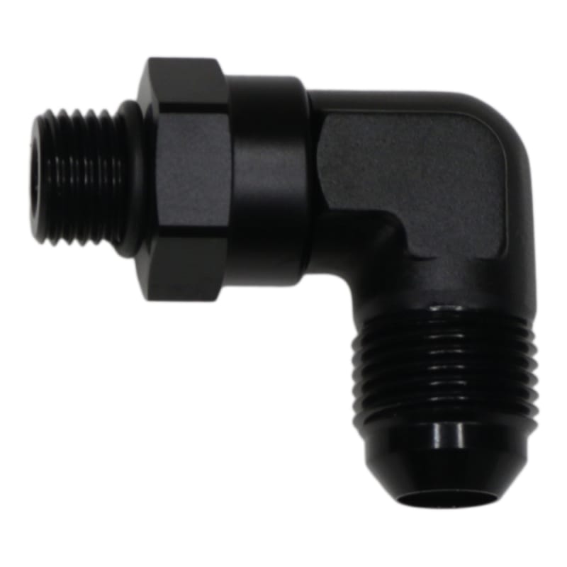 DeatschWerks — DeatschWerks 6AN ORB Male Swivel to 8AN Male Flare 90-Degree - Anodized Matte Black
Lines & Fittings