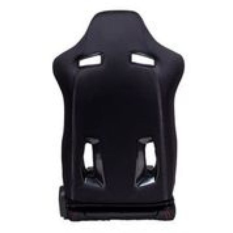 NRG — NRG Sport Seats (Pair) Cloth w/NRG Logo & NRG Arrow Cushion Imprint - Black w/Red Stitch