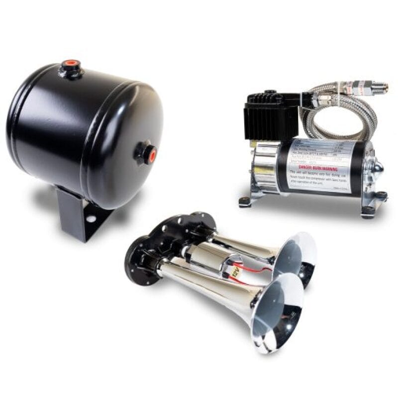 Kleinn Air Horns — Kleinn Dual Chrome Horn Kit w/ 120 PSI Air Compressor / 0.5 gal Air Tank
HK1 Dual Horn Kit