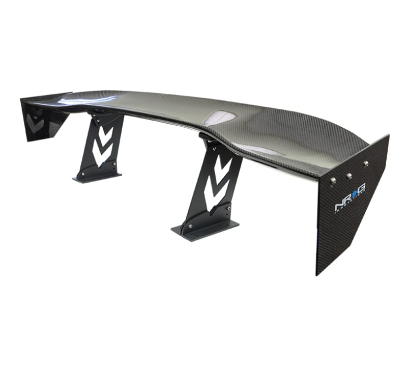 NRG — NRG Carbon Fiber Spoiler - Universal (59in.) NRG Logo Large End Plates