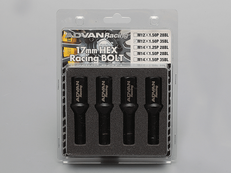 Advan — Advan Wheel Bolt 28mm Thread (Black) - 4 Pack
