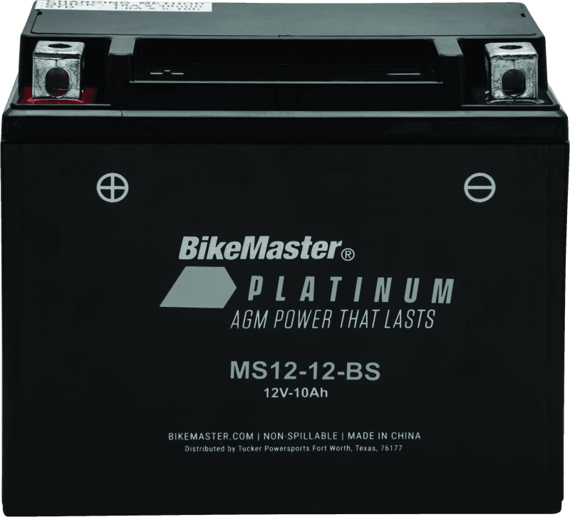 BikeMaster — MS12-12-BS Battery, 12V Battery, 151mm L x 87mm W x 131mm H, 155 CCA