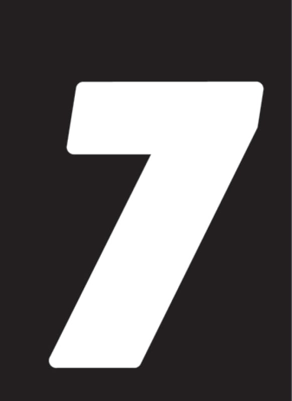 Hardline — Hardline Dirt Digits 3pk 4 in. - High Gloss Number 7 - White