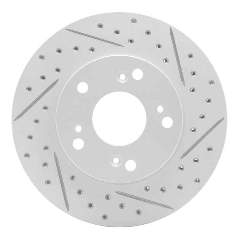 R1 Concepts — R1 02-15 Acura Rsx Front Right Drilled & Slotted Geo-Carbon Rotor