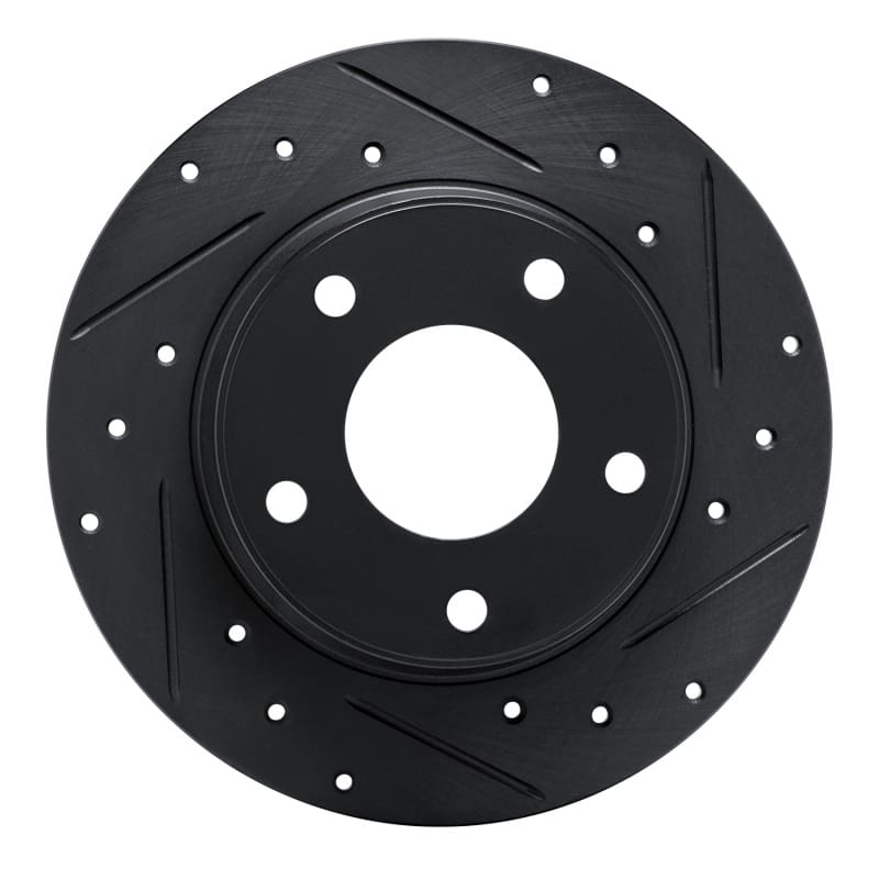 R1 Concepts — R1 20-25 Nissan SENTRA Rear Right Drilled & Slotted Black Brake Rotor