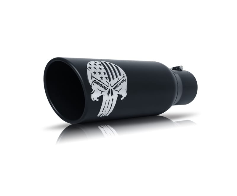 Gibson — Gibson Patriot Skull Rolled Edge Angle-Cut Tip - 6in OD/5in Inlet/18in Length - Black Ceramic
Exhaust Tip