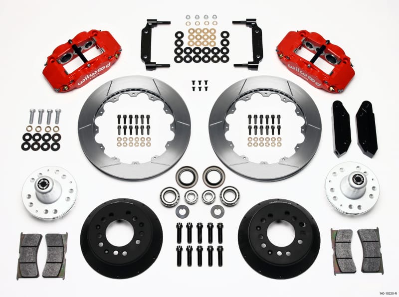 Wilwood — Wilwood Narrow Superlite 6R Front Hub Kit 12.88in Red 1970-1973 Mustang Disc Spindle
BRAKE KIT