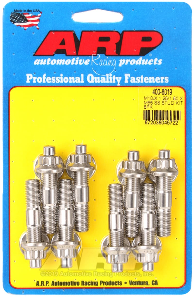 ARP — ARP M10 X 1.25/1.50 X M55 Stainless Steel Accessory Studs (8 pack)
