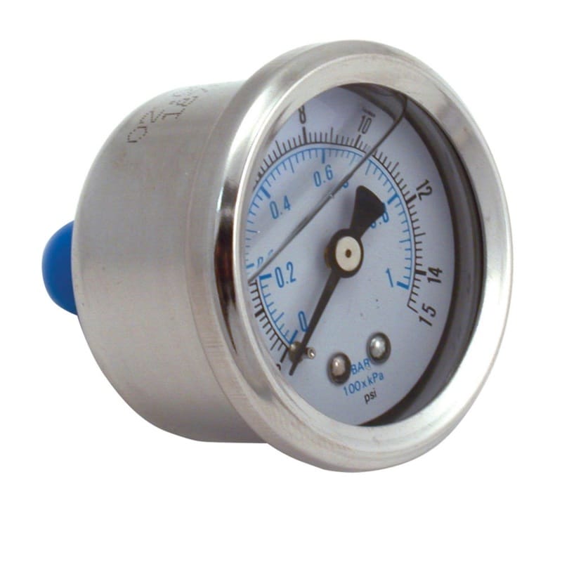 Spectre — Spectre Fuel Pressure Gauge (Liquid Filled) 0-15psi