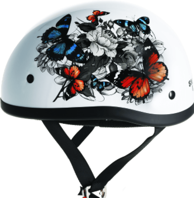 Bikers Choice — Skid Lids White Rose Original Helmet - Small