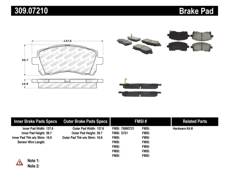 Stoptech — StopTech Performance 02-03 WRX Front Brake Pads
Sprt Brk Pad W/Hdwr