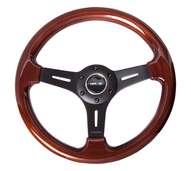 NRG — NRG Classic Wood Grain Steering Wheel (330mm) Wood Grain w/Matte Black 3-Spoke Center