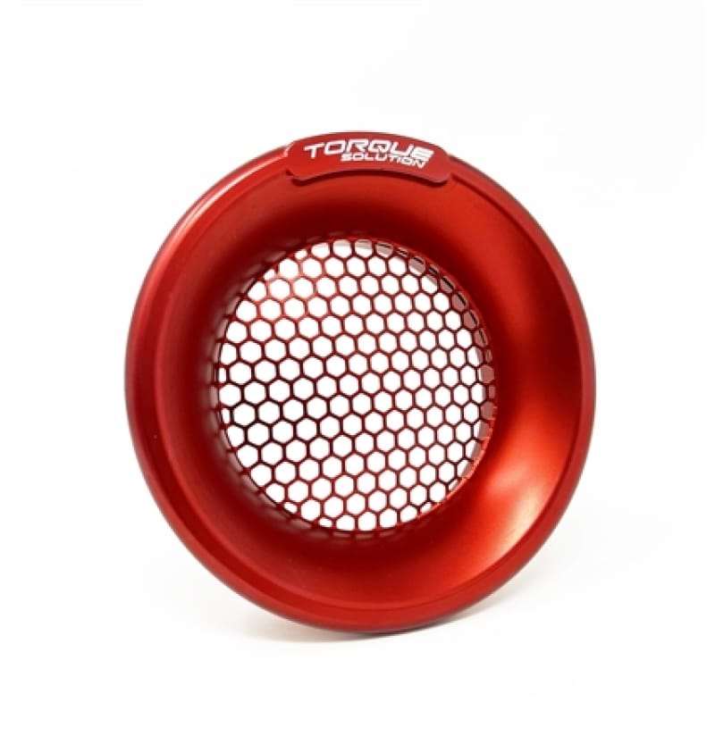Torque Solution — Torque Solution Billet Turbo Velocity Stack Shield For 4in Inlet - Red