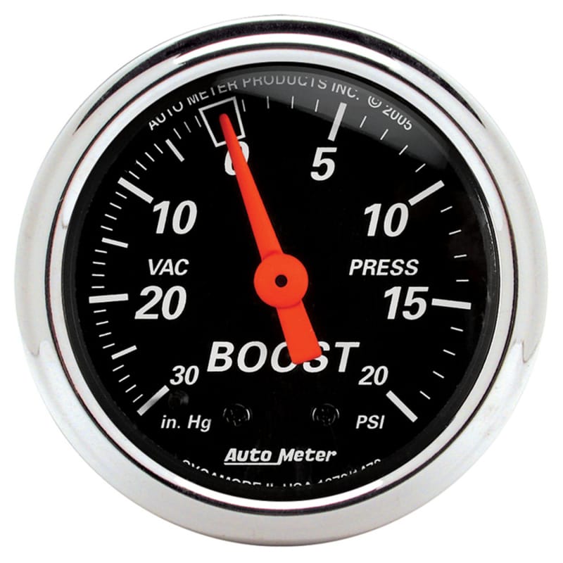 AutoMeter — Autometer Designer 2-1/16in Mechanical 30 In Hg-Vac / 20 PSI Vacuum/Boost Gauge
GA 2" BOOST MECH DB