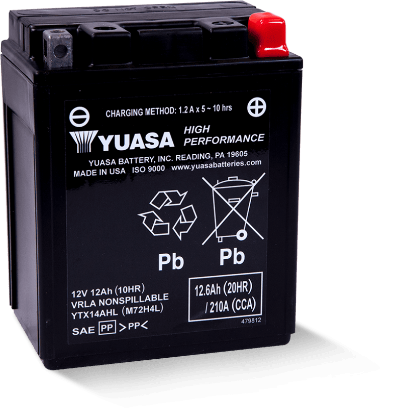 Yuasa Battery — Yuasa YTX14AHL Maintenance Free AGM 12-Volt Battery