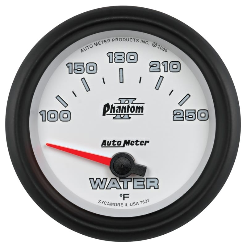AutoMeter — Autometer Phantom II 2-5/8in 100-250 Degrees F Electrical Water Temperature Gauge
2-5/8" WATER TEMP, 1