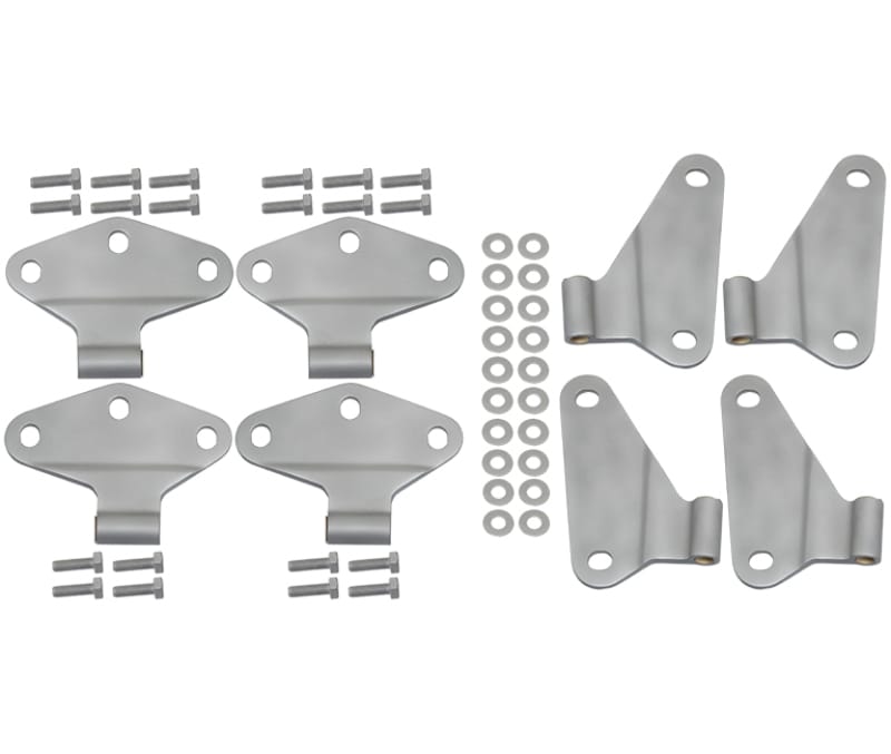 Kentrol — Kentrol 07-18 Jeep Wrangler JK Body Door Hinge Set 8 Pieces 4 Door Bare Grey