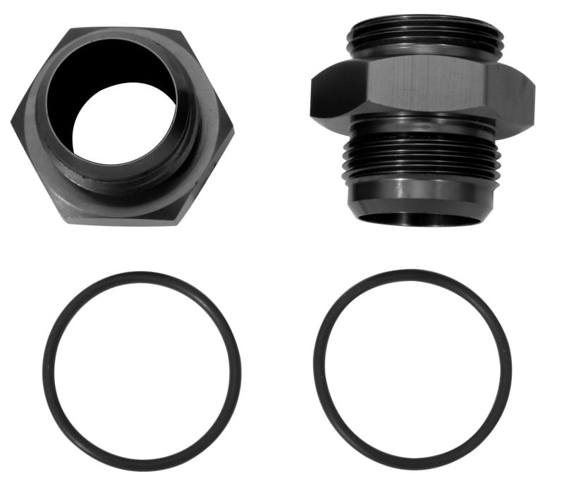 Moroso — Moroso Vacuum Pump Fitting 16An to -16An w/O-Ring - Aluminum - 2 Pack
