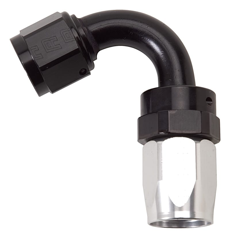 Russell — Russell Performance -12 AN Black/Silver 120 Degree Tight Radius Full Flow Swivel Hose End
Hose Fitting