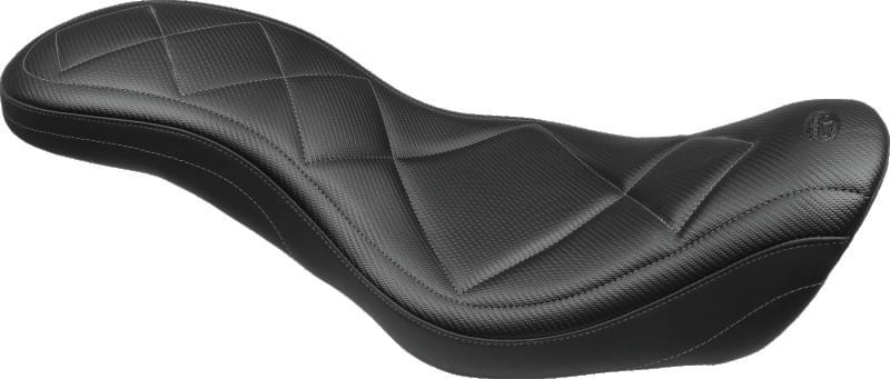 Mustang Motorcycle — Mustang 06-17 Harley Dyna Super Tripper 1PC Seat Carbon - Black