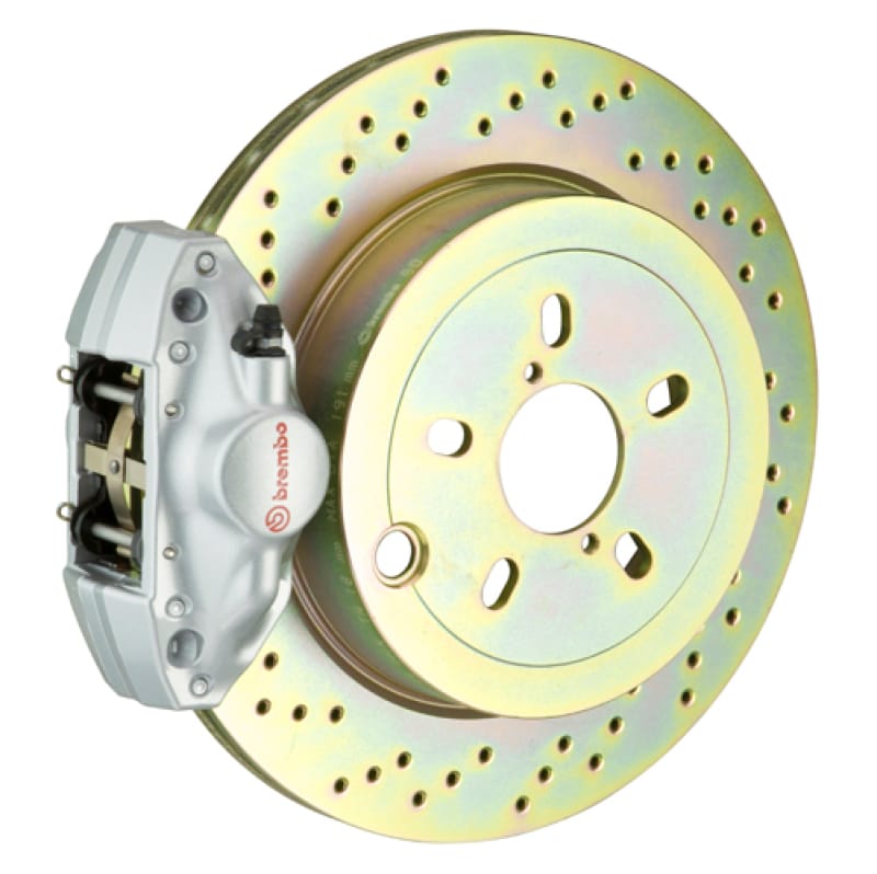 Brembo — Brembo 99-05 323i/325i/328i (Excl. xDrive) Rr GT BBK 2Pist Cast 2pc 294x19 1pc Rotor Drilled-Silver