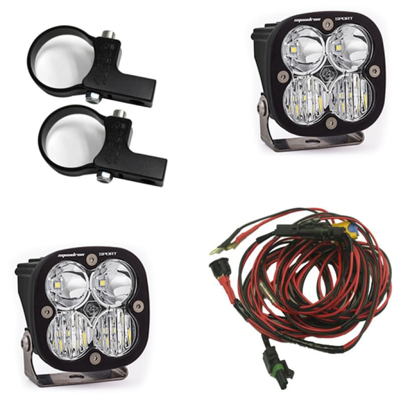 Baja Designs — Baja Designs Squadron Sport Polaris LED Light Pods w/ 1.75in Harness/Horizontal Mounts Kit