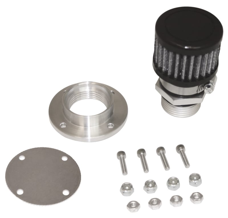 Moroso — Moroso Non-Weld Valve Cover Breather Kit - Black Finish