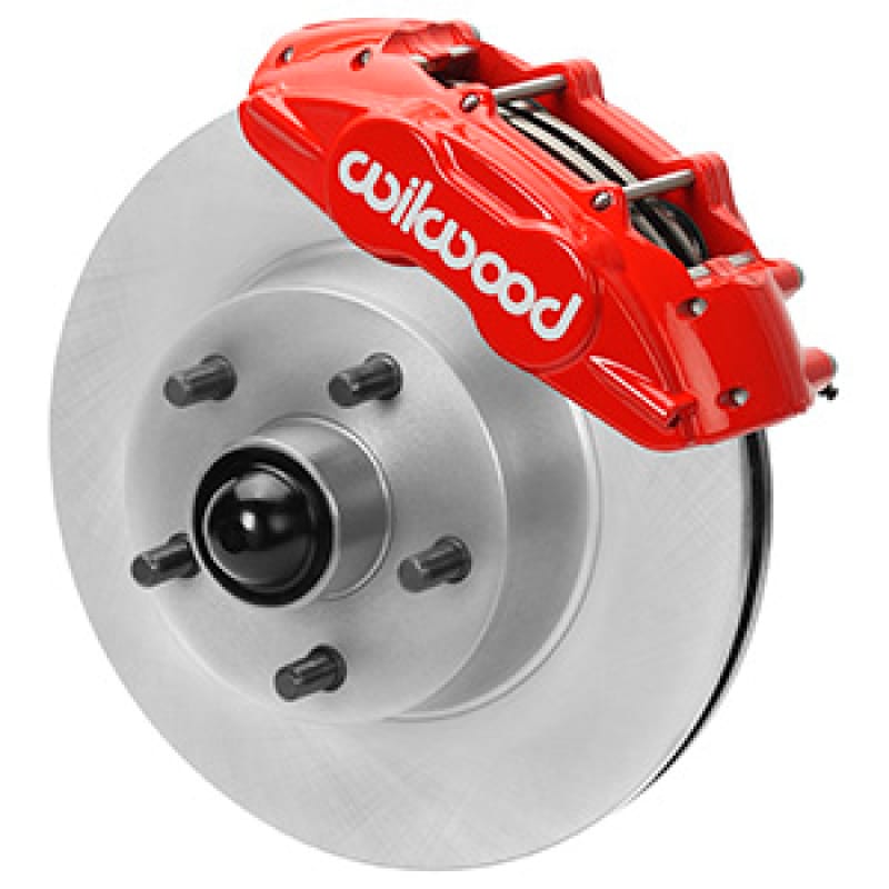 Wilwood — Wilwood 65-67 Ford Mustang D11 11.29 in. Vtd. Brake Kit w/ Flex Lines (Red)