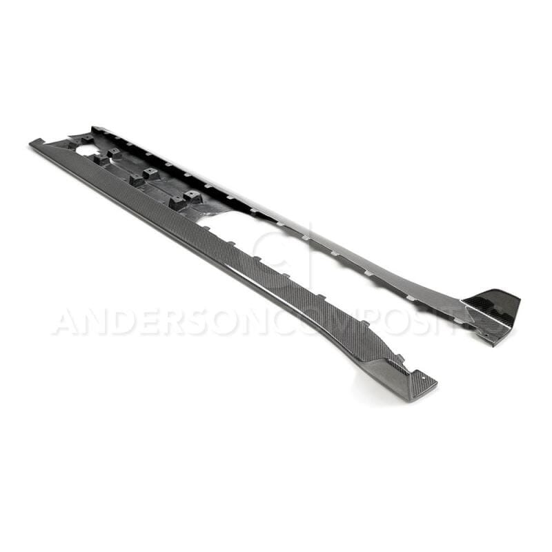 Anderson Composites — Anderson Composites 2020 Ford Mustang Shelby GT500 Carbon Fiber Rocker Panel Splitters