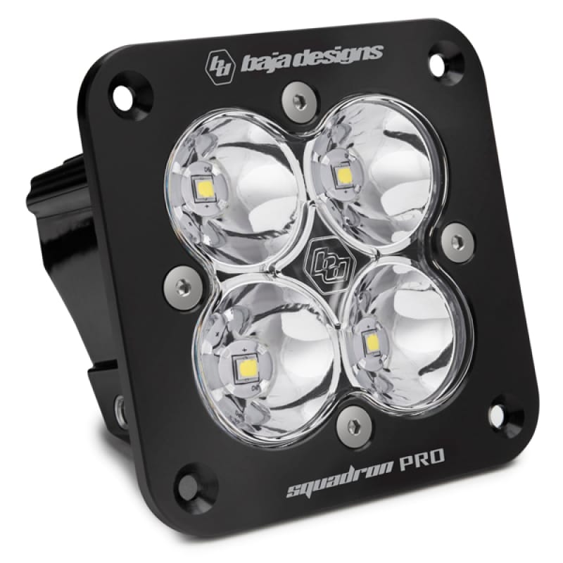 Baja Designs — Baja Designs Squadron Pro Spot Pattern Black Flush Mount LED Light Pod - Clear