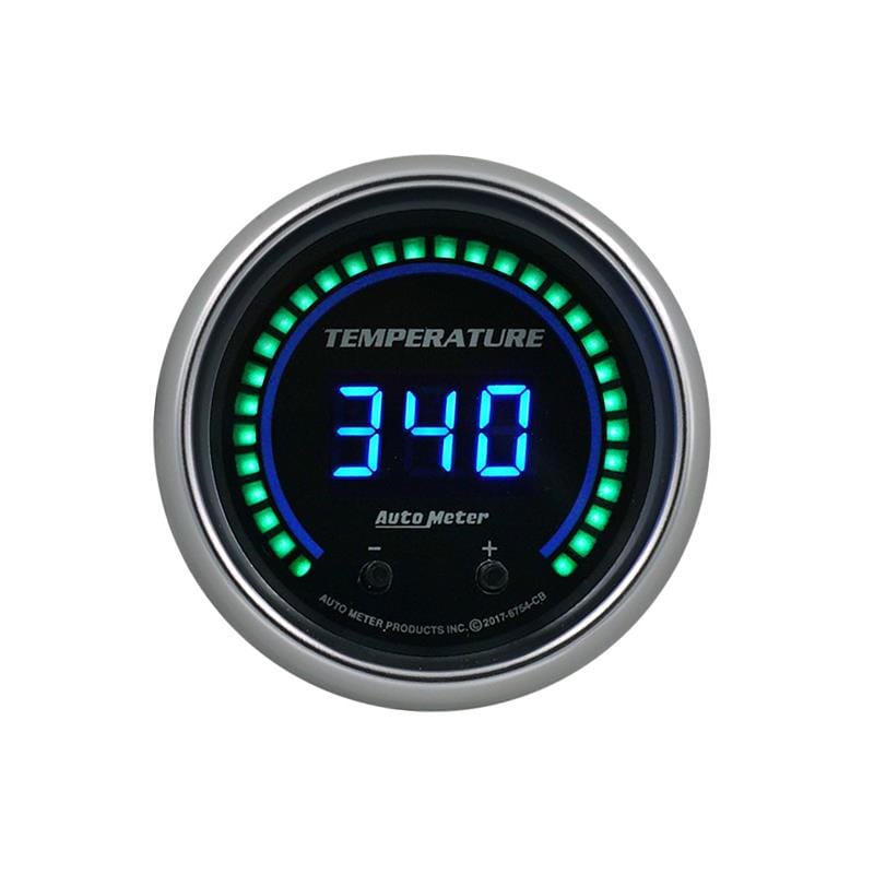AutoMeter — GAUGE, FLUID TEMPERATURE, 2 1/16", TWO CHANNEL, SELECTABLE, COBALT ELITE DIGITAL