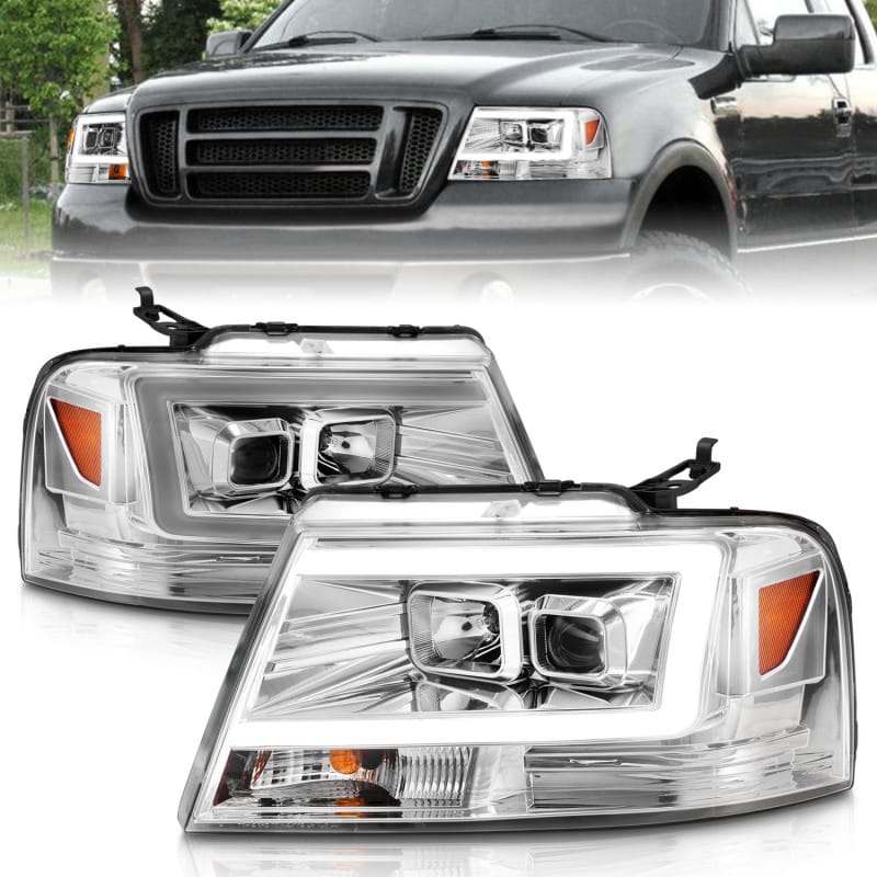 ANZO — ANZO 2004-2008 Ford F-150 Projector Headlights w/ Light Bar Chrome Housing
Head Light Set
HdLtSet