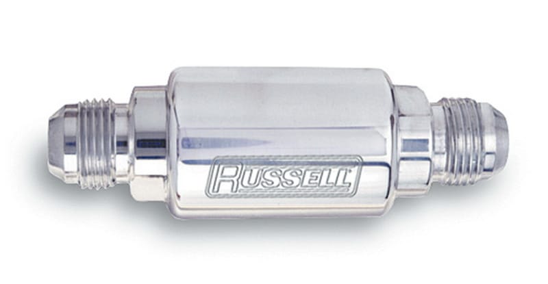 Russell — Russell Performance Polished Aluminum (3-1/4in Length 1-1/4in dia. -8 male inlet/outlet)