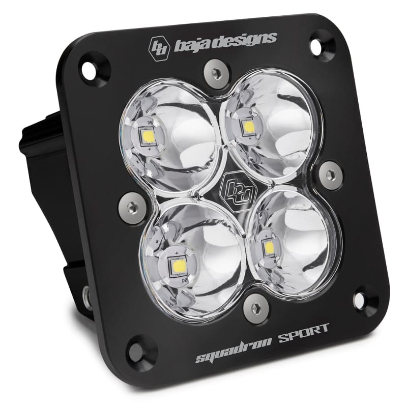 Baja Designs — Baja Designs Squadron Sport Black Flush Mount LED Spot - Clear