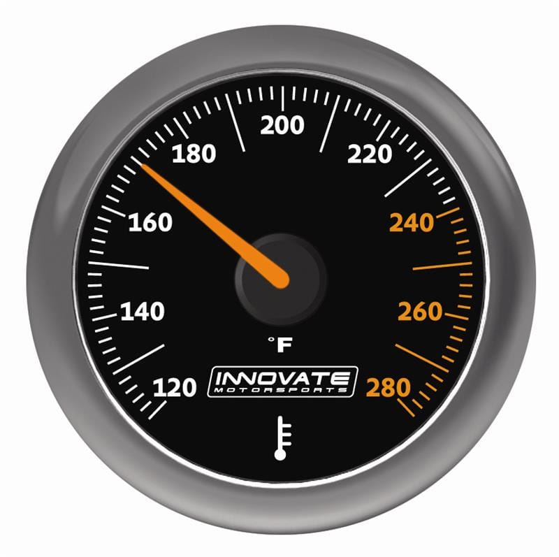 Innovate Motorsports — MTX Analog, Fluid Temp (oil, water, etc) Gauge Kit, Black Dial