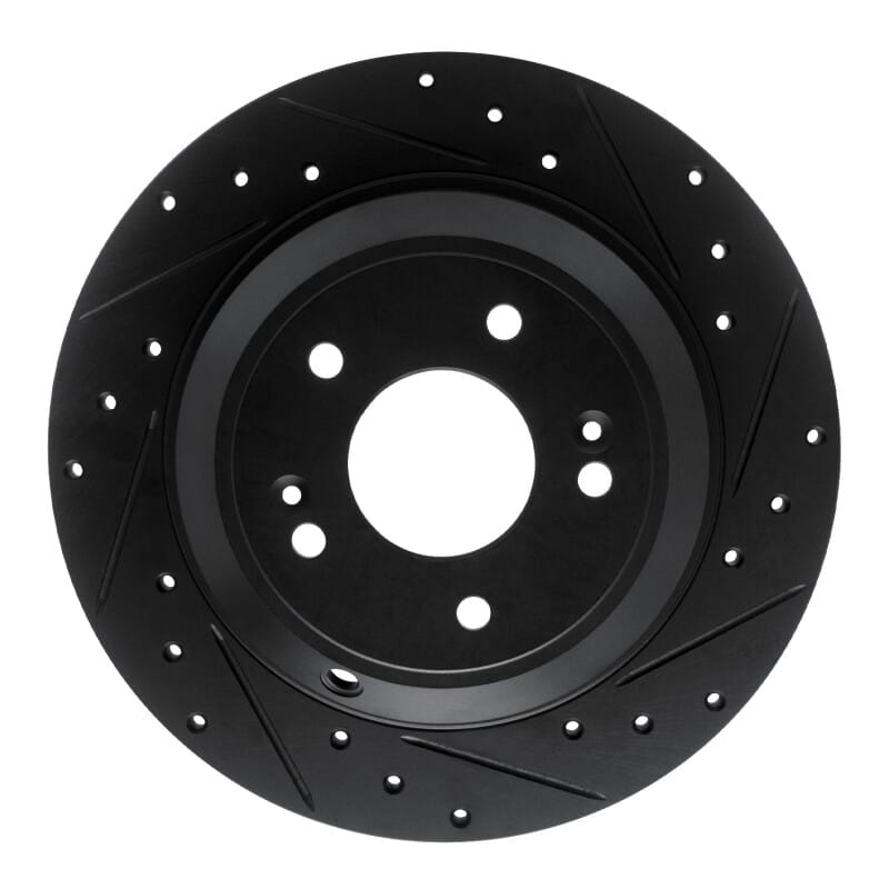 R1 Concepts — R1 18-23 Genesis G70 Rear Right Drilled & Slotted Black Brake Rotor
R1 Brake Rotor Drill