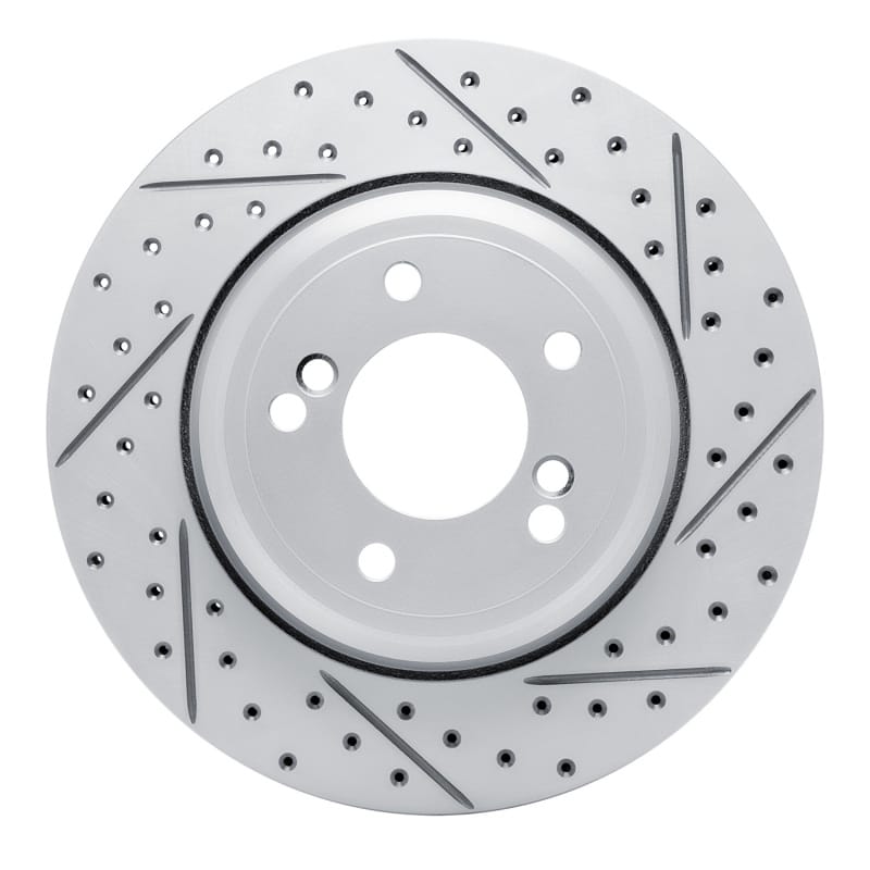 R1 Concepts — R1 00-06 BMW M5 Rear Right Drilled & Slotted Geo-Carbon Rotor