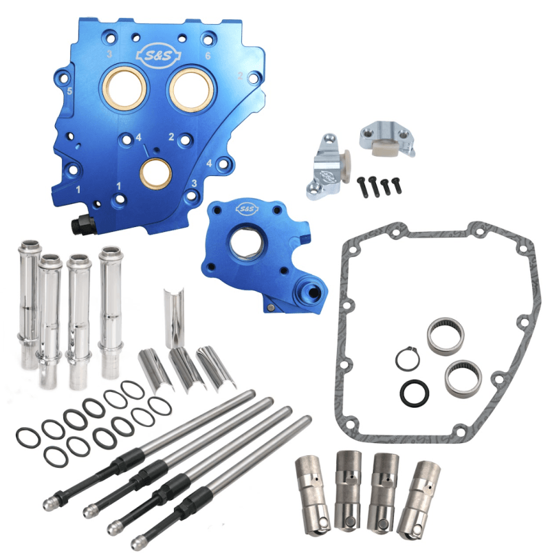 S&S Cycle — S&S Cycle 2006 Dyna Chain Drive Cam Chest Kit w/o Cam - Chrome Pushrod Tubes & Chain Tensioner