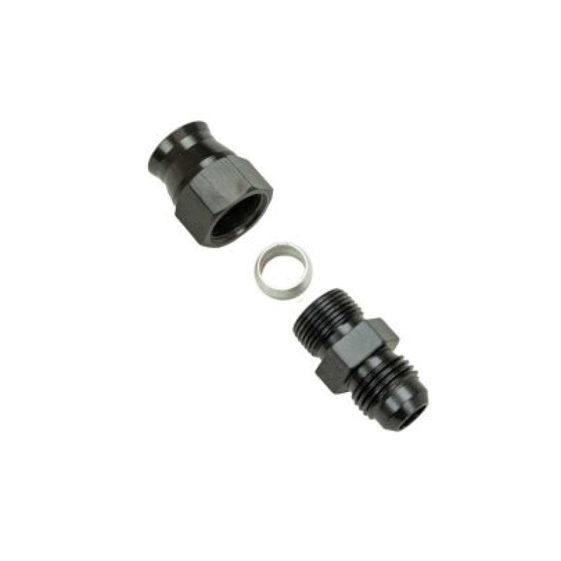 Moroso — Moroso Aluminum Fitting Adapter 6AN Male to 3/8in Tube Compression - Black