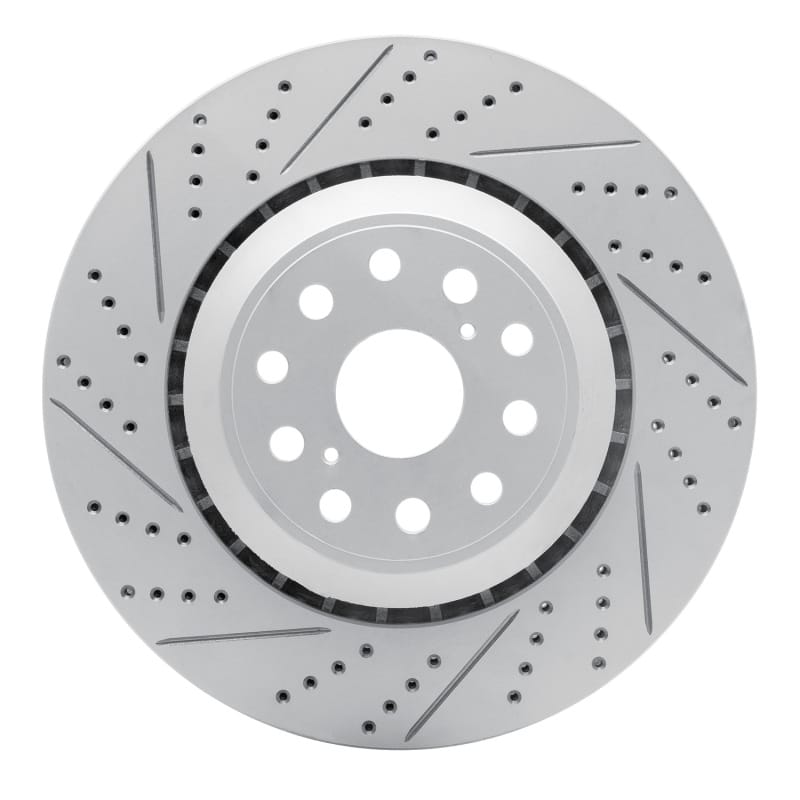 R1 Concepts — R1 07-17 Lexus Ls600H Left Rear Drilled & Slotted Geo-Carbon Rotor