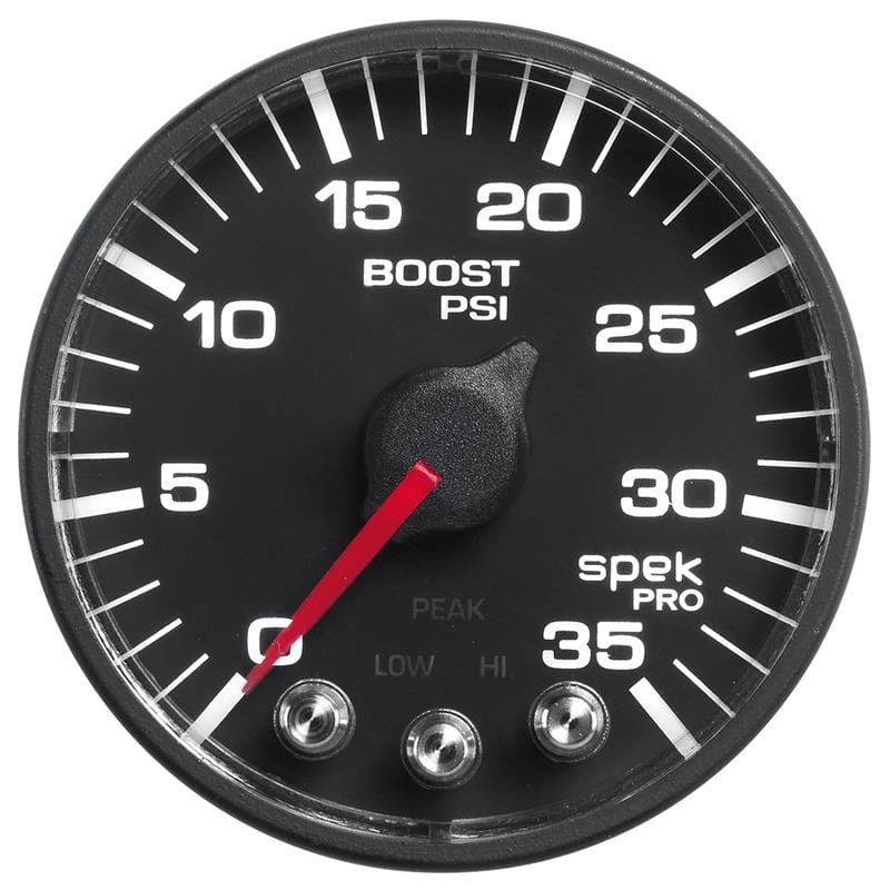 AutoMeter — Autometer Spek-Pro Gauge Boost 2 1/16in 35psi Stepper Motor W/Peak & Warn Black/Black
GA 2" BST 35 BFB SPK